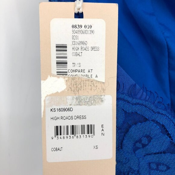 NWT Keepsake The Label  Cobalt Blue Lace Crossed Halter High Roads Dress XS - Picture 13 of 16